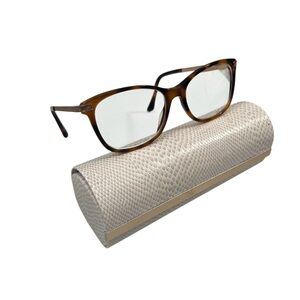 Jimmy Choo Glitter Embellished Cat Eye Prescription Brown Eye Glasses